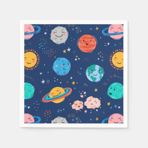 Serviette En Papier Joli Motif Planète Souriante