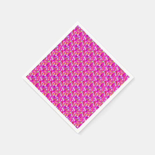 Serviette En Papier Joli motif rose et arc-en-ciel (Coin)