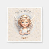 Serviette En Papier Joli Noël Angel Anniversaire Nom Papier Napkins (Devant)
