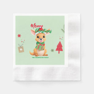 Serviette En Papier Joli Noël Baby Kangaroo Père Noël Scarf hol