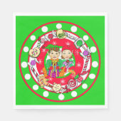 Serviette En Papier Joli Noël des elfes Whimsical (Devant)