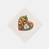 Serviette En Papier Joli Noël Gingerbread Homme Coeur (Coin)