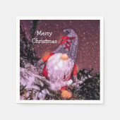 Serviette En Papier Joli Noël Gnome Arbre de Noël (Devant)