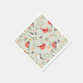 Serviette En Papier Joli Noël Oiseau Motif Design de vacances (Coin)