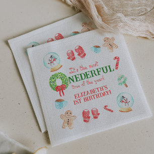 Serviette En Papier Joli Noël Premier Anniversaire le PLUS MERVEILLEUX