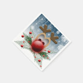 Serviette En Papier Joli Noël Reindeer Flammes de neige (Coin)