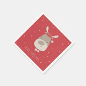 Serviette En Papier Joli Noël Reindeer moderne Vacances (Coin)