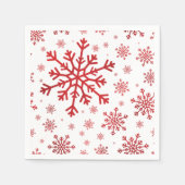 Serviette En Papier Joli Noël rouge Flammes de neige sur le Blanc d'hi (Devant)