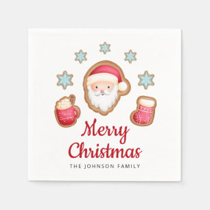 Serviette En Papier Joli Noël Rouge Père Noël
