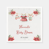 Serviette En Papier Joli Noël Sweet Père Noël bébé Baby shower fille (Devant)