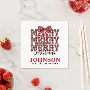 Serviette En Papier Joli Nœud Rouge Fête de Noël au Bureau