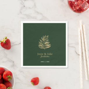 Serviette En Papier Joli nom de mariage feuille napkin