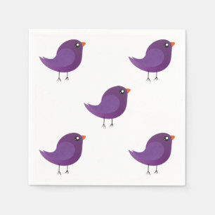 Serviette En Papier joli oiseau violet