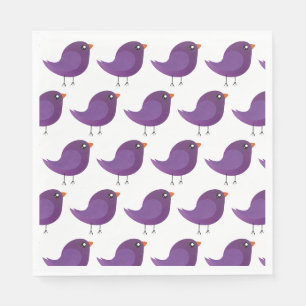 Serviette En Papier joli oiseau violet
