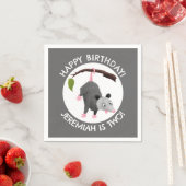 Serviette En Papier Joli opossum personnalisées dessin d'anniversaire (En situation)