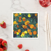 Serviette En Papier Joli Orange Marigolds Floral Photo (En situation)