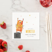 Serviette En Papier Joli Orange Yellow One Eyed Monster Anniversaire d (En situation)