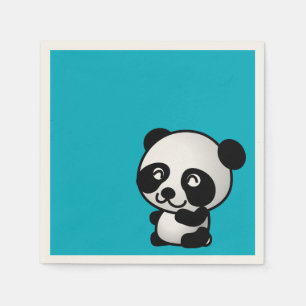 Serviette En Papier Joli ours de panda blanc et noir