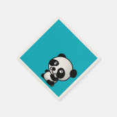 Serviette En Papier Joli ours de panda blanc et noir (Coin)