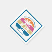 Serviette En Papier Joli Palmier Tropical Personnalisé Blue Beach Part (Coin)