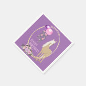 Serviette En Papier Joli Palomino rose violet Fleurs Cheval Anniversai (Coin)