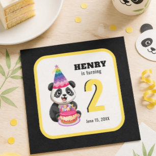 Serviette En Papier Joli Panda - Anniversaire Personnalisé