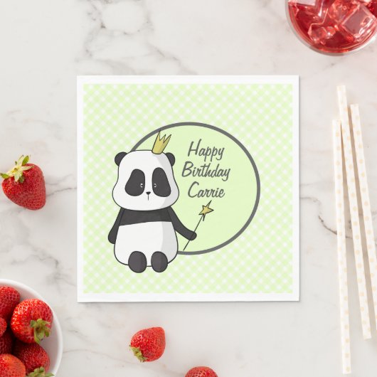 Serviette En Papier Joli Panda d'anniversaire (En situation)
