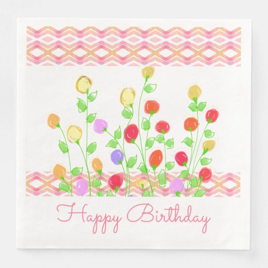 Serviette En Papier Joli papier Anniversaire Dîner Napkin (Devant)