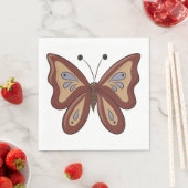 Serviette En Papier Joli Papillon Marron (En situation)