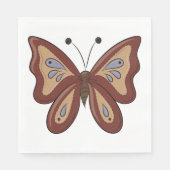 Serviette En Papier Joli Papillon Marron (Devant)