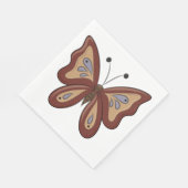 Serviette En Papier Joli Papillon Marron (Coin)