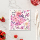 Serviette En Papier Joli papillon rose floral (En situation)