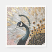 Serviette En Papier Joli Peacock Gold Noël (Devant)