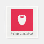 Serviette En Papier Joli Père Noël Beard Rouge Joyeux Noël (Devant)