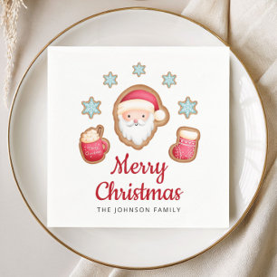 Serviette En Papier Joli Père Noël Rouge Joyeux Noël
