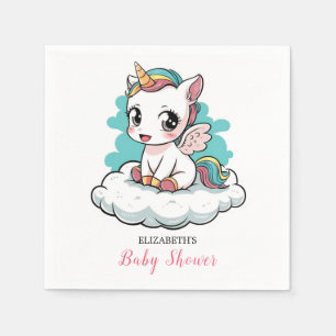 Serviette En Papier Joli petit Baby shower de licorne