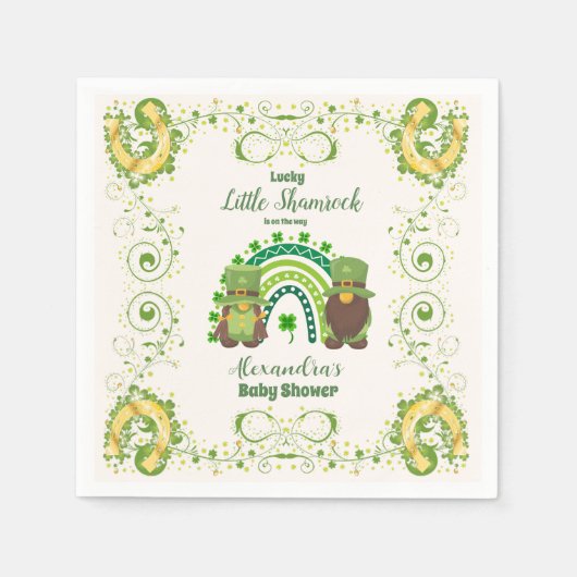 Serviette En Papier Joli Petit Baby shower Shamrock (Devant)