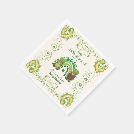 Serviette En Papier Joli Petit Baby shower Shamrock (Coin)