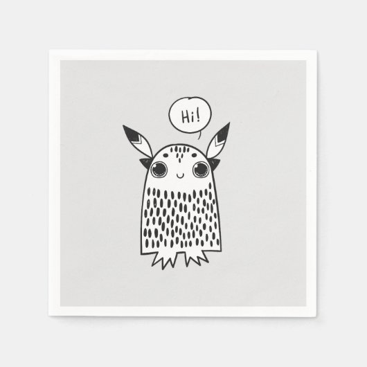 Serviette En Papier Joli petit dessin animé monstre (Devant)