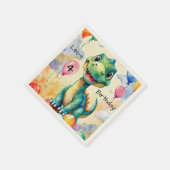 Serviette En Papier Joli petit dinosaure avec beaucoup de ballons colo (Coin)