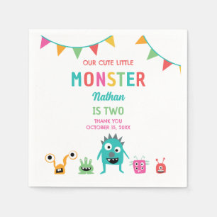 Serviette En Papier Joli petit garçon d'anniversaire de monstre d'Hall
