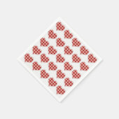 Serviette En Papier Joli Plaid Red Hearts Dotty Motif (Coin)
