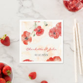 Serviette En Papier Joli Poppies rouges mariages florales (En situation)