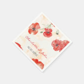 Serviette En Papier Joli Poppies rouges mariages florales (Coin)
