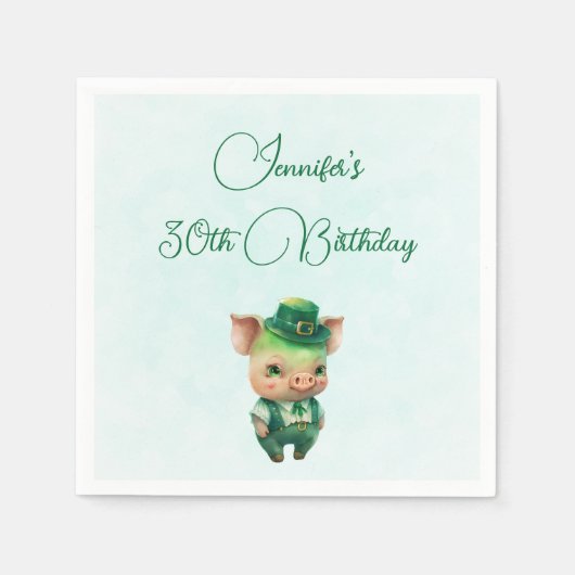 Serviette En Papier Joli porc vert Fairytale dans une jolie beauté (Devant)