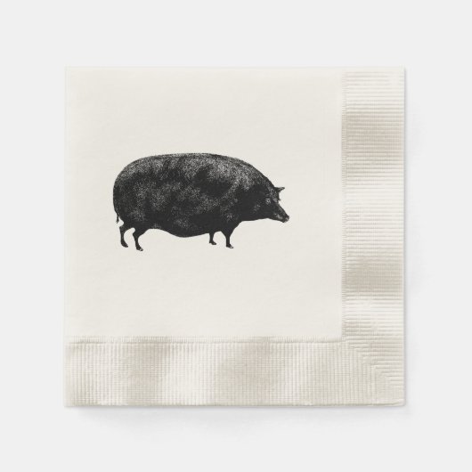 Serviette En Papier Joli porc Vintage (Devant)