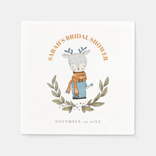 Serviette En Papier Joli pull moche d'hiver Reindeer Shower de mariage (Devant)