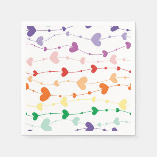 Serviette En Papier Joli Rainbow Hearts Enfants Motifs