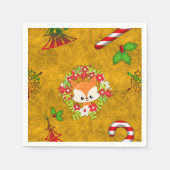 Serviette En Papier Joli renard de Noël (Devant)