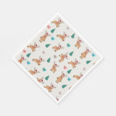 Serviette En Papier Joli renne de Noël (Coin)